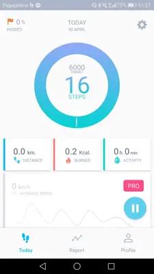 Pedometer android App screenshot 1