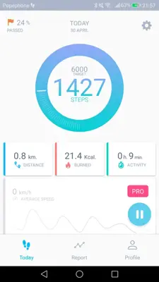 Pedometer android App screenshot 2